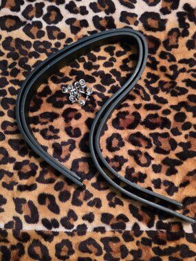 Black Leather Double Purse Handbag Bag Replacement Straps NIP